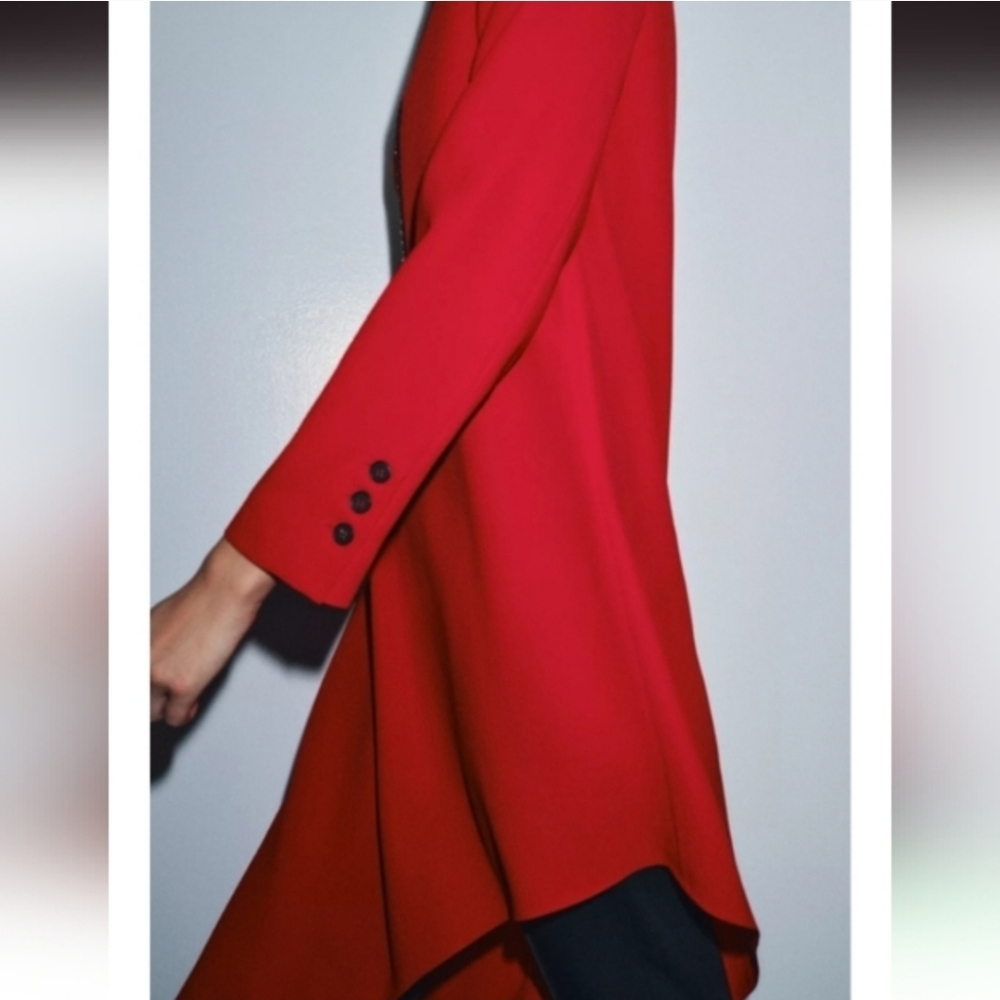 ZARA ZW COLLECTION RED ONE SHOULDER ASYMMETRICAL HEM DRESS/BLOUSE ❤️❤️❤️ - Picture 6 of 9